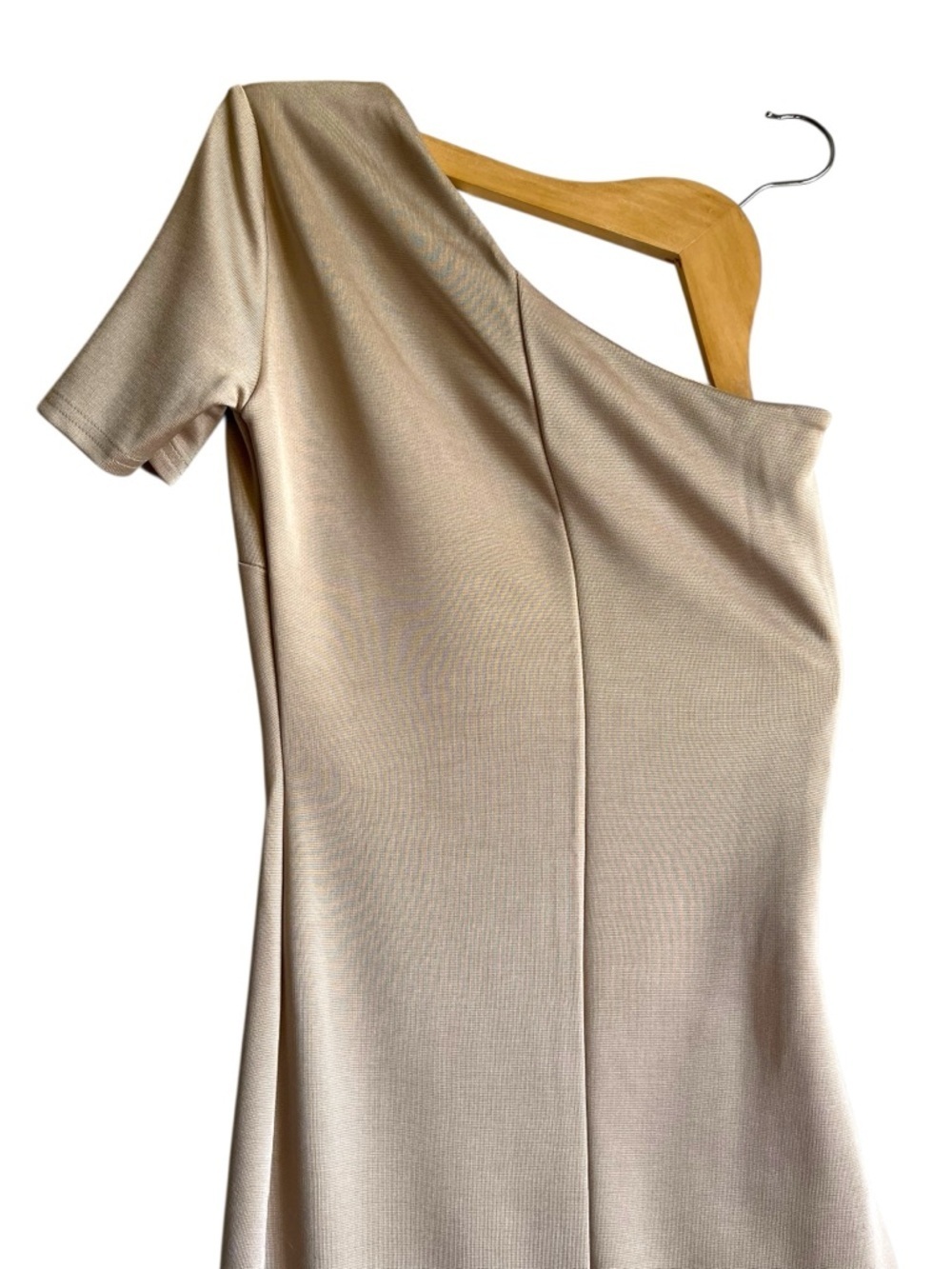 ASOS One Shoulder Bandage Midaxi Dress Beige Size US 2 NWT - Picture 8 of 14